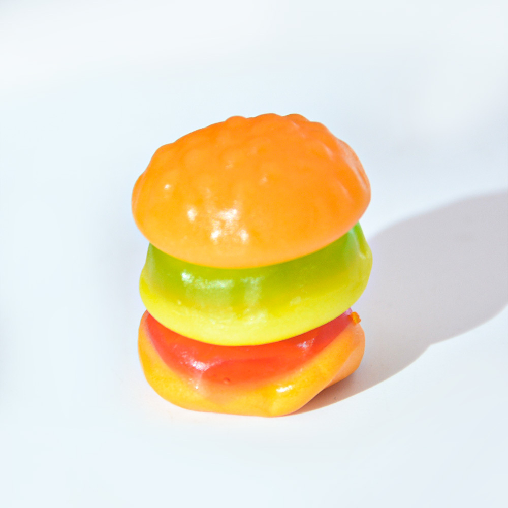 wholesale custom halal mini hamBurger shape Burger gummy soft candy and sweets