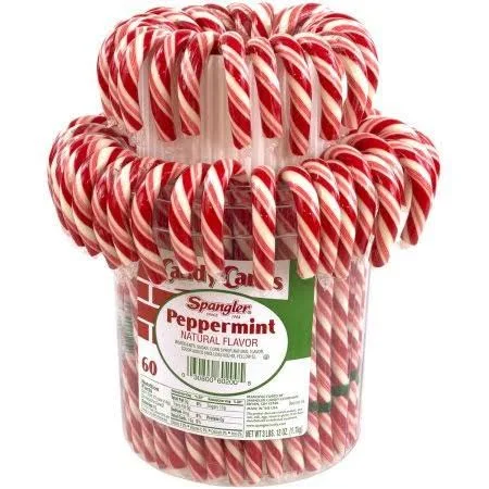 wholesale custom halal colourful christmas peppermint candy cane red and white