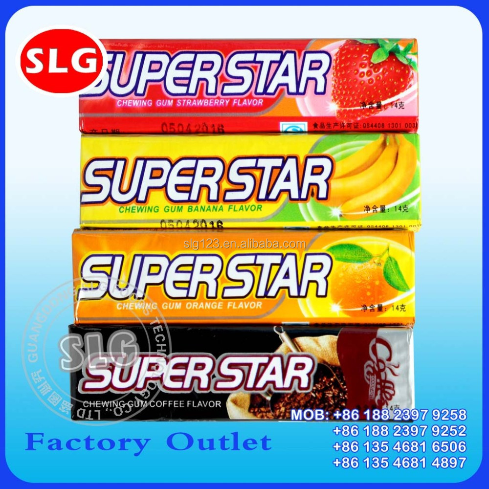 14g sweet super star banana flavor stick chewing gum