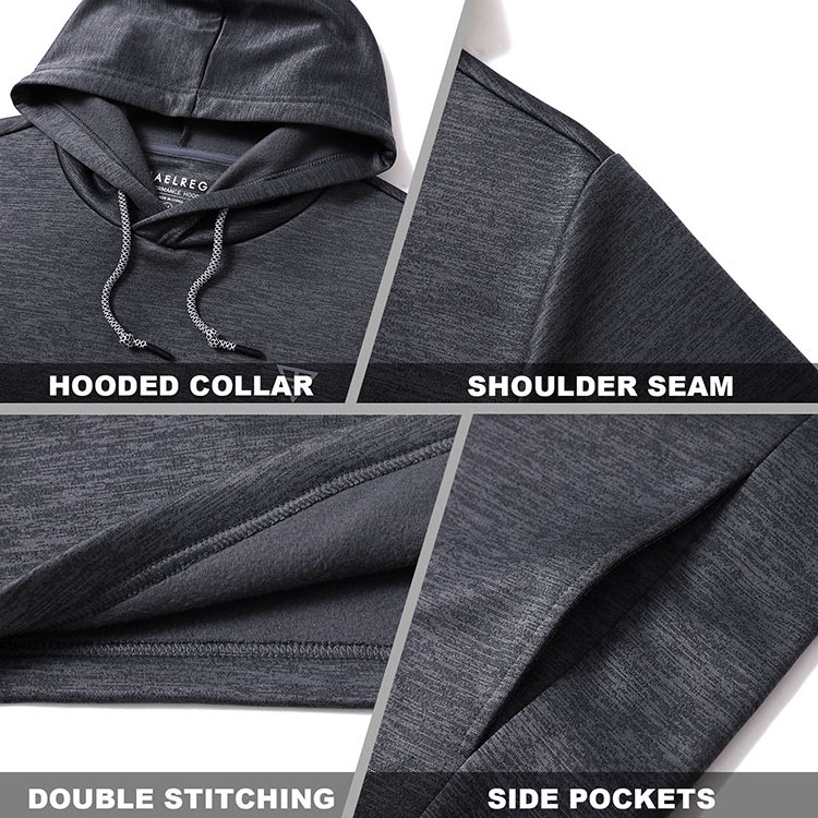 Men Autumn Sweatshirt Running Pullover Hoodies Grey Wholesale Cheap High Quality Loose Long Sleeve Plain for Men Fleece Fabric