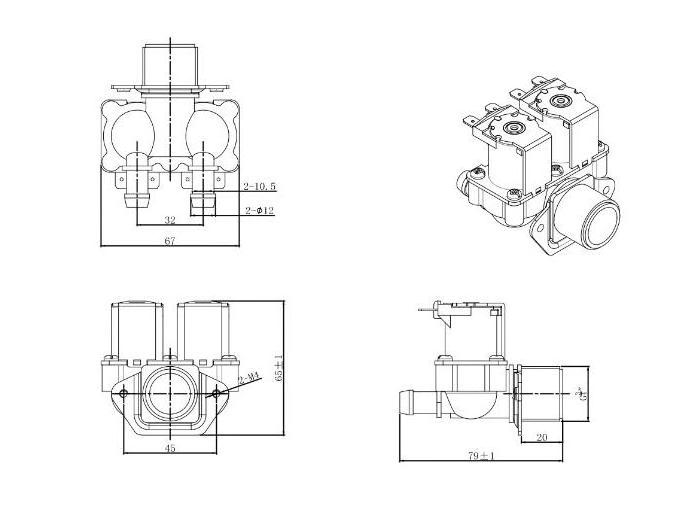 Water heater solenoid valve Dishwasher inlet solenoid valve