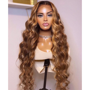 Best Selling custom color lace front wigs Human Hair Bundles With Lace Frontal Closure Indian Virgin Hair Straight