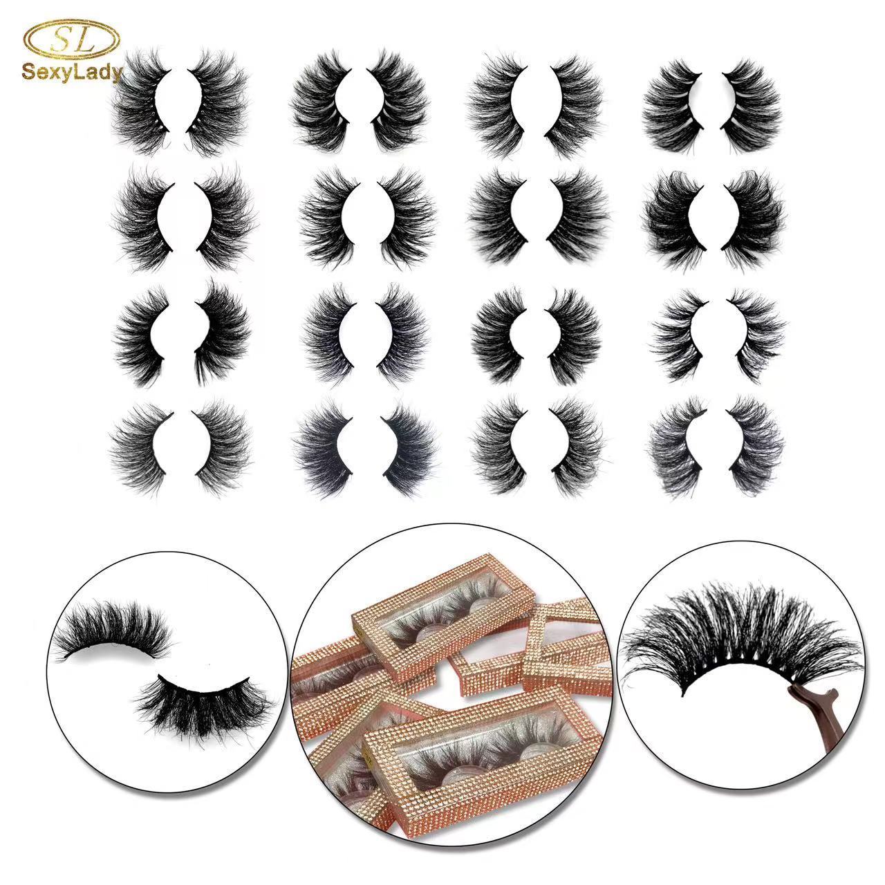 Wholesale 3d/4d/5d/6d/7d Mink Eyelash Custom Label 25mm Siberian dramatic fluffy faux eyelashes full strip cruelty free lashes