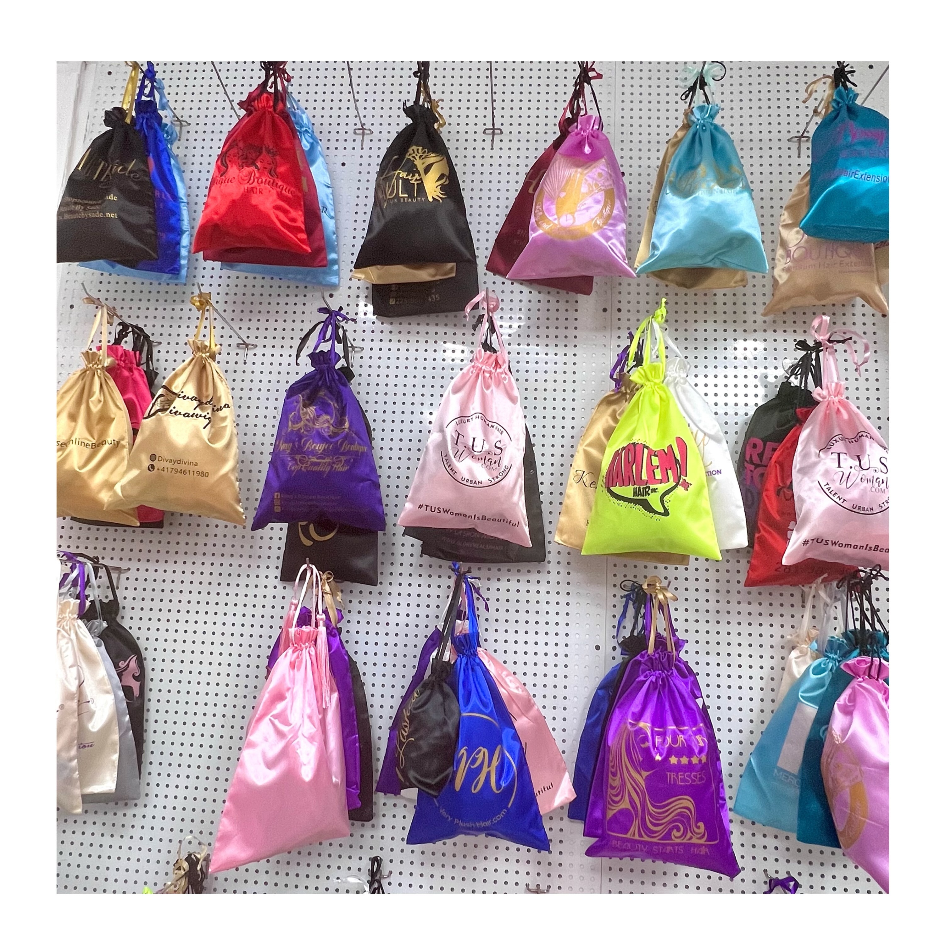 wholesale custom satin bags hair packaging packaging bundles wig bags