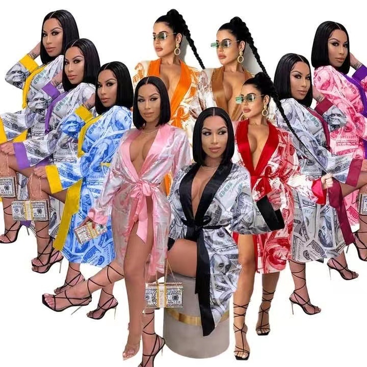 Best Price For Wholesale  Custom Logo Belted Spa Night Bathrobe Wedding Party Bridesmaid Peignoir Satin Silk Robes