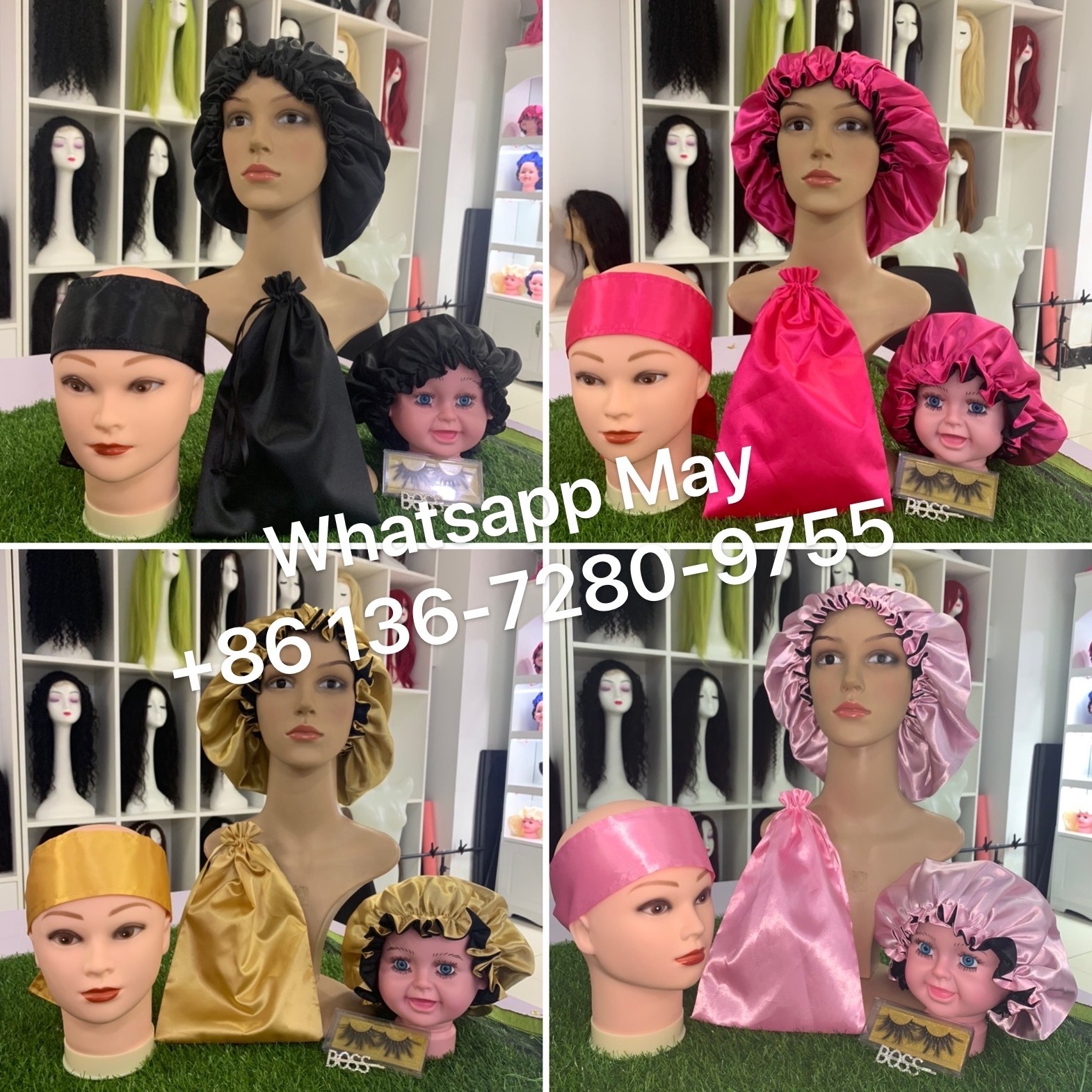 wholesale custom satin bags hair packaging packaging bundles wig bags