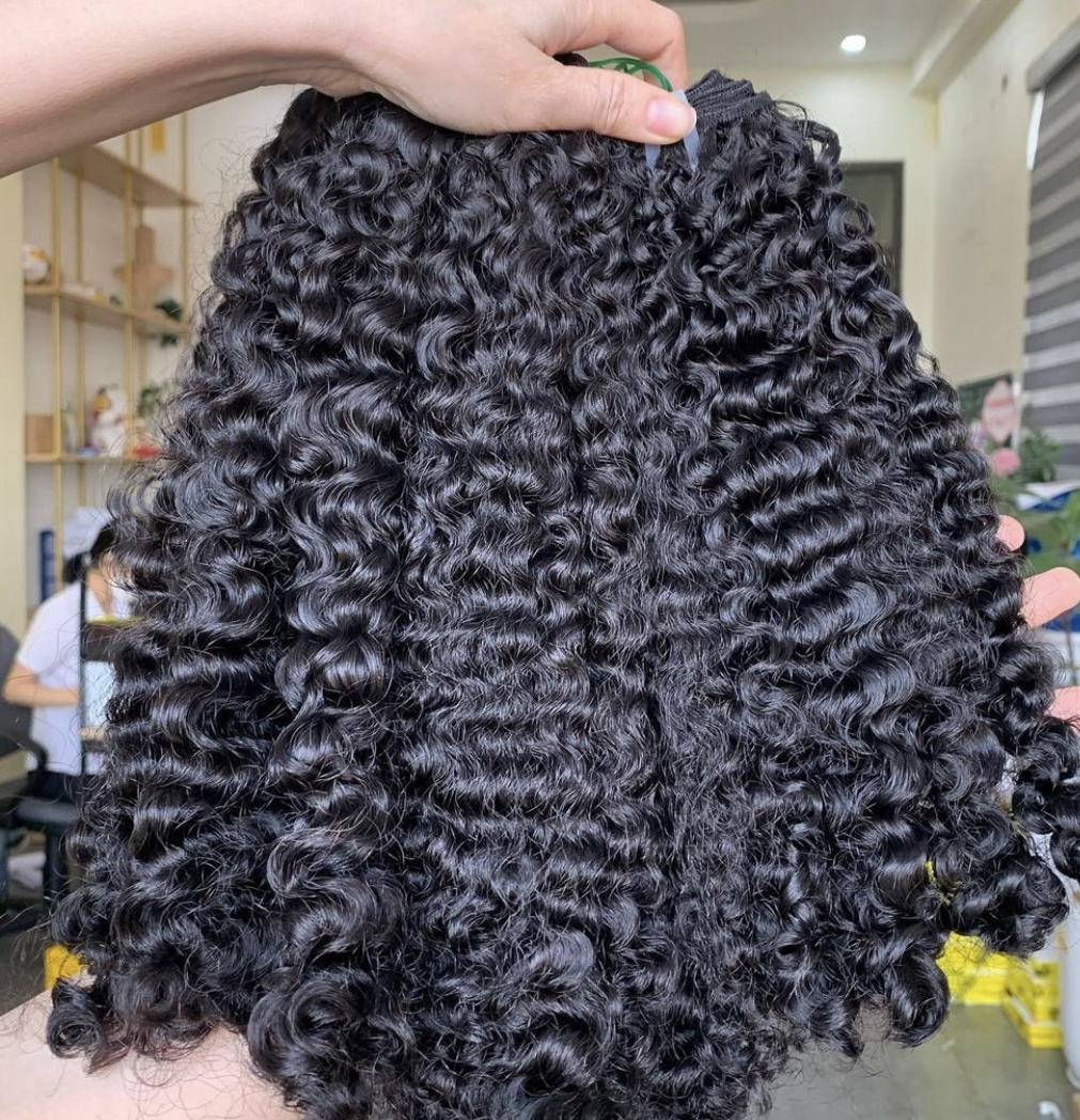 Hair weaves Burmese Curly Bundles Raw Vietnam Cuticle aligned Human hair Double Drawn Burmese curly hair bundles