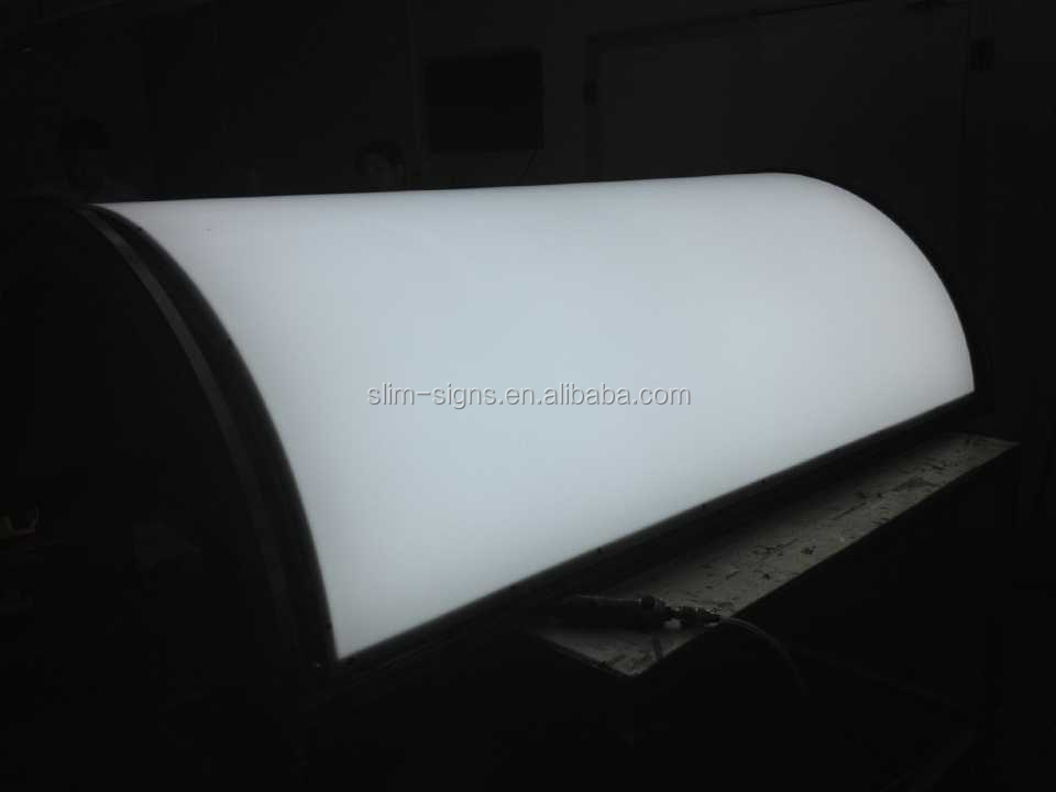 Pillar led strips around column curved led light box