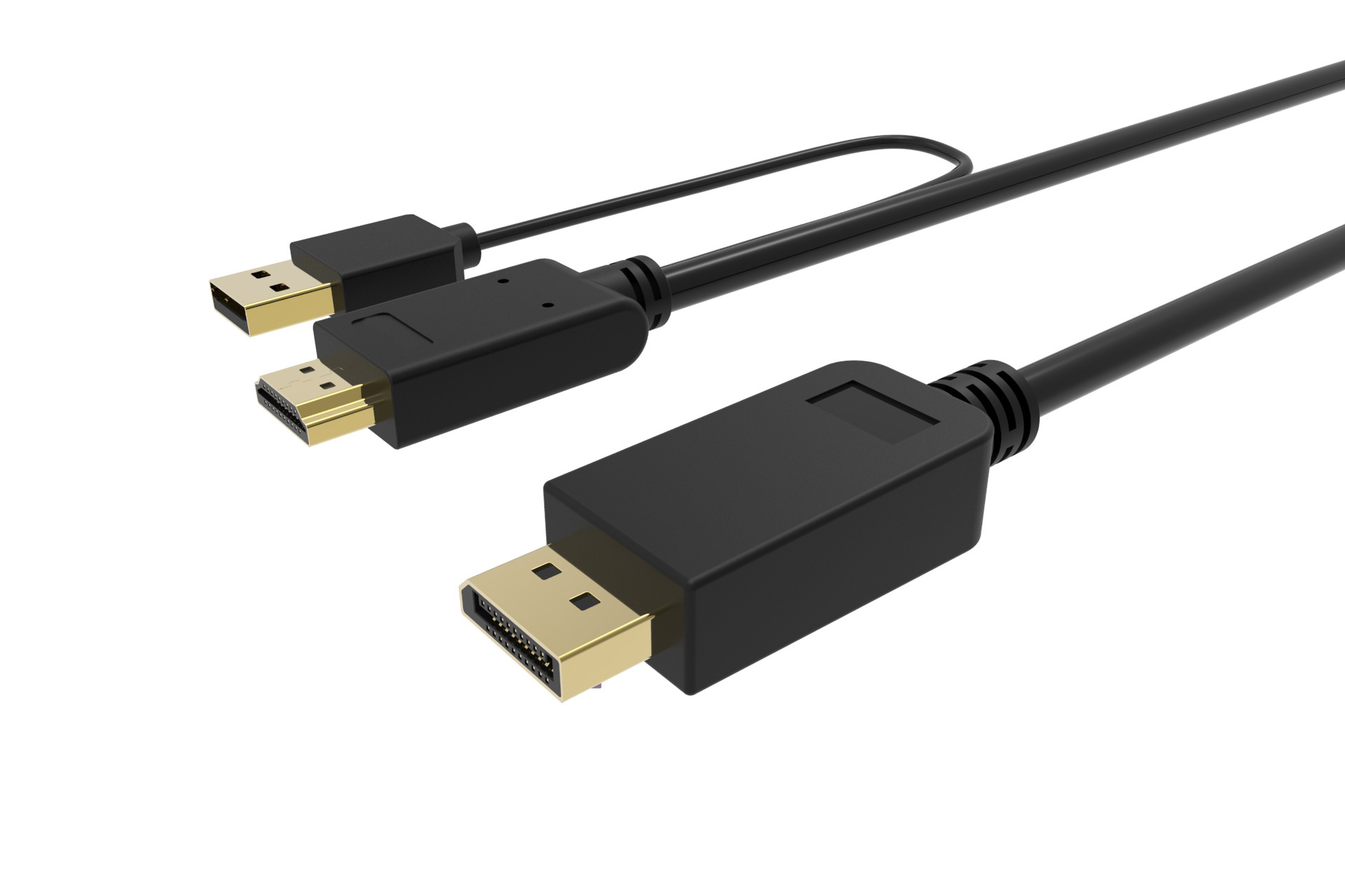 High Quality HDMI to DP DisplayPort Cable Adapter with USB/A Charging