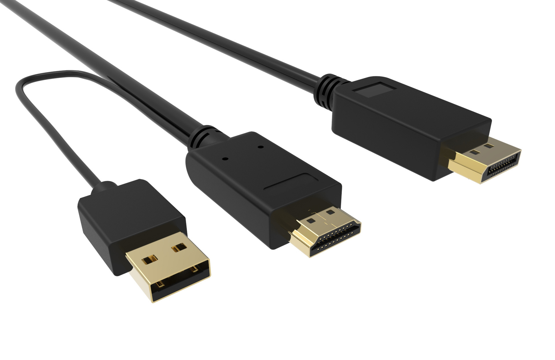 High Quality HDMI to DP DisplayPort Cable Adapter with USB/A Charging