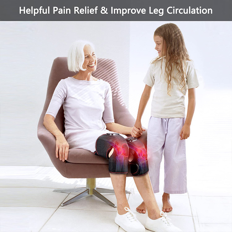 Knee Massager with Heat Air Compression Leg Knee Brace Wrap for Arthritis Pain Relief Electric Heating Knee Massager