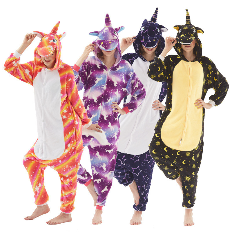 Hot selling Adult Onesie Pajamas Sleepwear Women and Men Cartoon Animal Soft and Cozy Jumpsuit