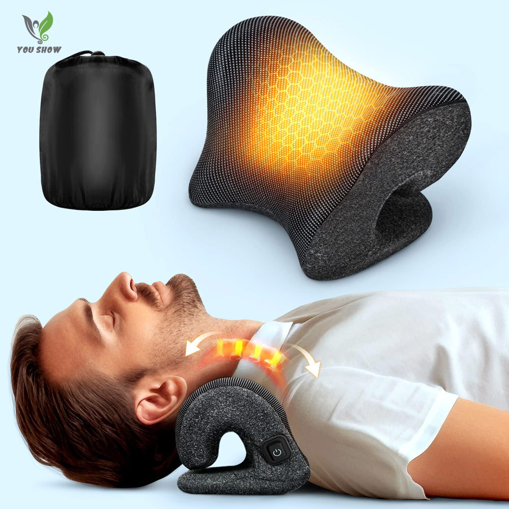 A Neck and Shoulder Relaxer with Magnetic Therapy Pillowcase TMJ Pain Relief Neck Stretcher Neck Pillow Cervical Traction Device