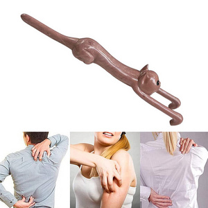 New Back Cat Shape Scratcher Long Handle Back Rake Wood Massage Scratcher Back Scratcher Massager