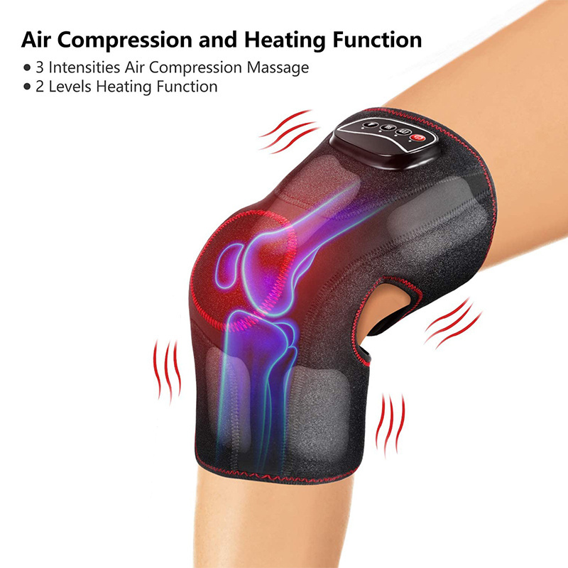 Knee Massager with Heat Air Compression Leg Knee Brace Wrap for Arthritis Pain Relief Electric Heating Knee Massager