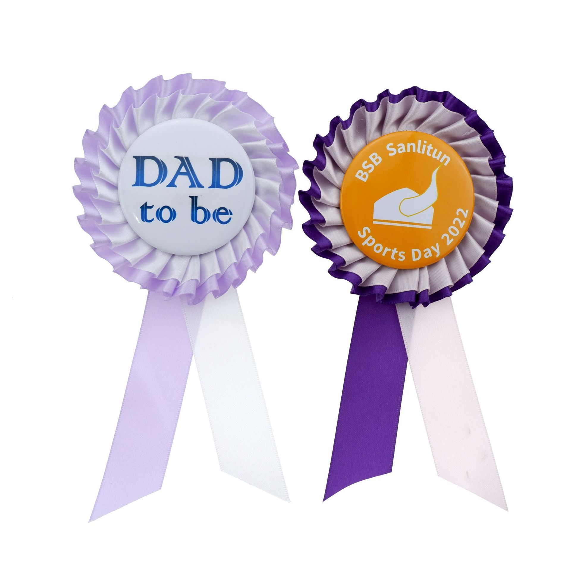 Custom logo print ribbon rosette badge award ribbon