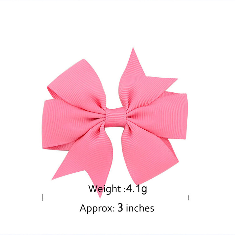 3 Inch Grosgrain Ribbon Boutique Girls Hair Bows With Clips