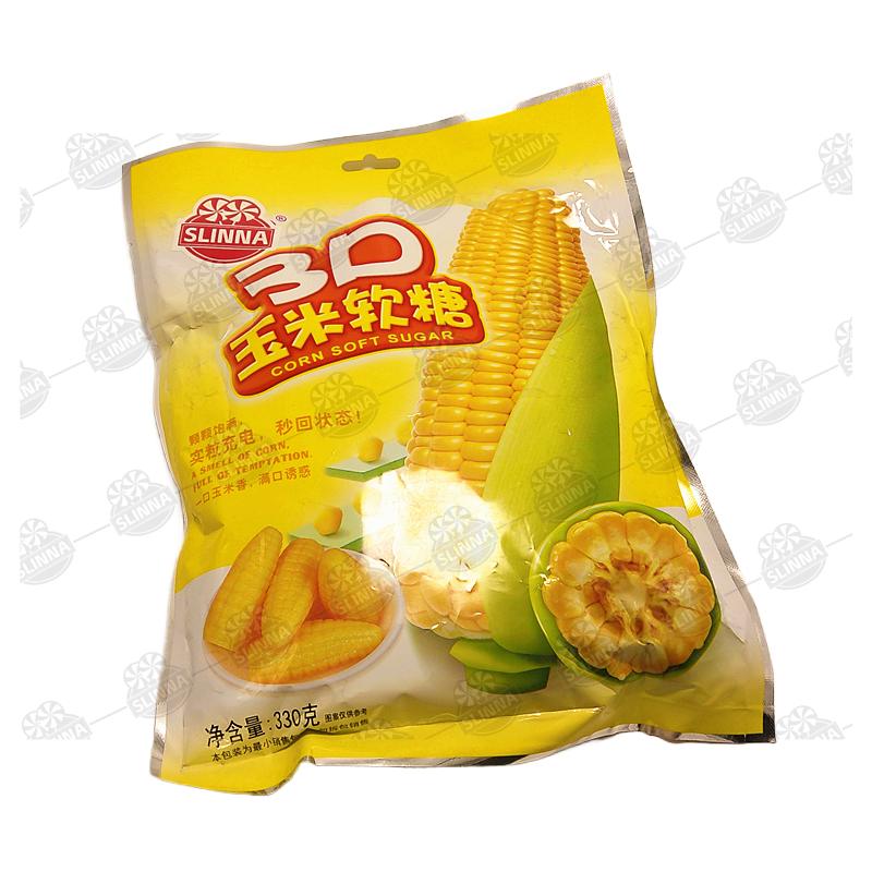 Hot selling popular delicious corn flavor corn shape gummy soft candy fruity flavor halal candy colorful fruit jelly soft candy