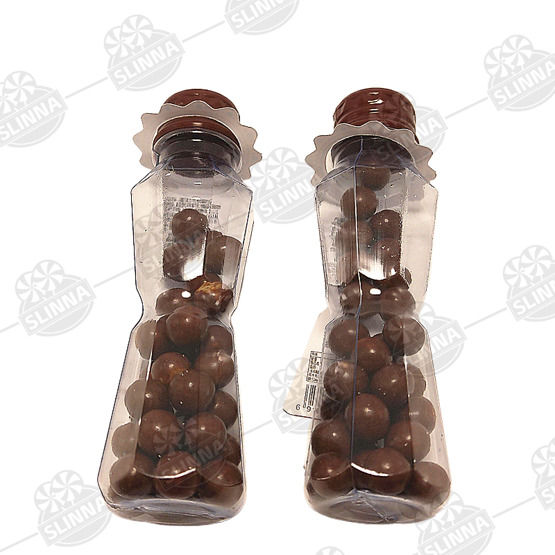 hot selling kids mini jar packing crispy puffed chocolate candy bean casual snack chocolate halal candy