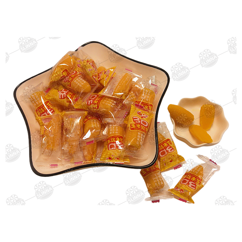 Hot selling popular delicious corn flavor corn shape gummy soft candy fruity flavor halal candy colorful fruit jelly soft candy