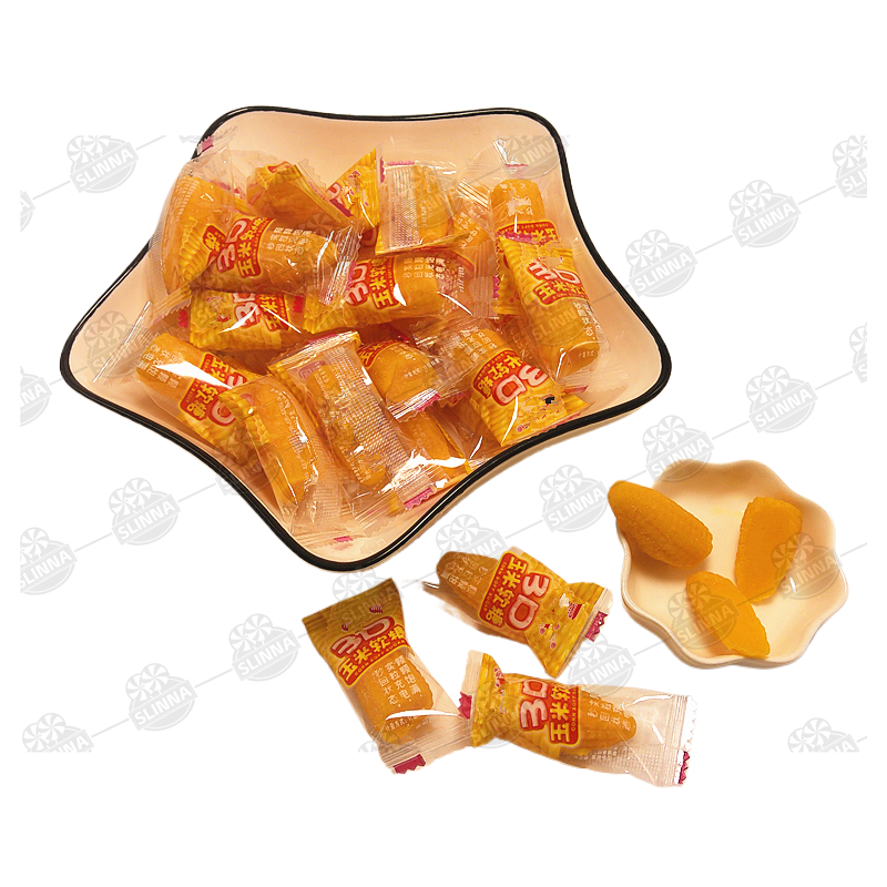 Hot selling popular delicious corn flavor corn shape gummy soft candy fruity flavor halal candy colorful fruit jelly soft candy