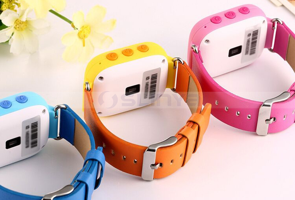 SLINYA Colorful Child GPS Cell Phone Leather Talking Waterproof Watch For Kid Phone Wrist Watch