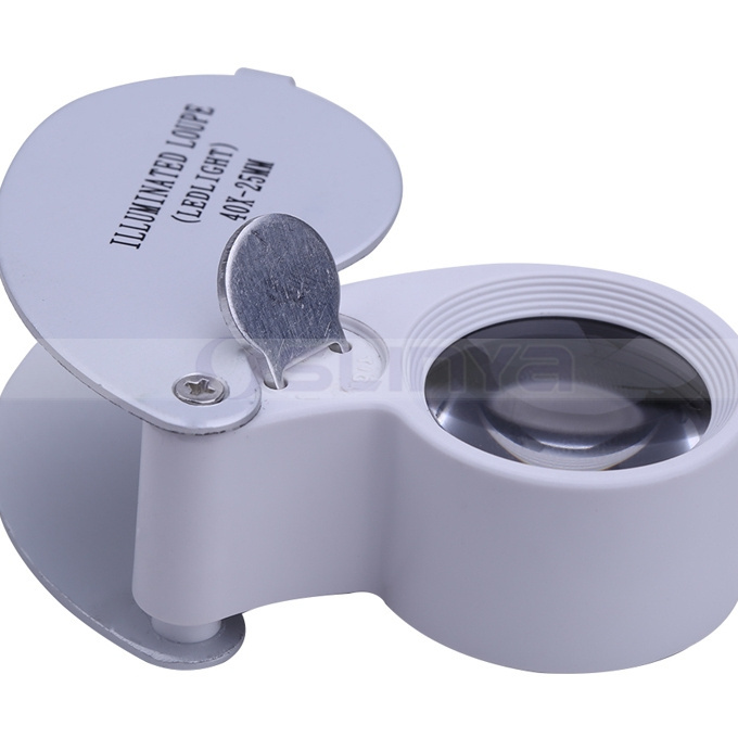 Magnifying Loupe 40X 25mm Jeweller LED Light Glass Magnifier