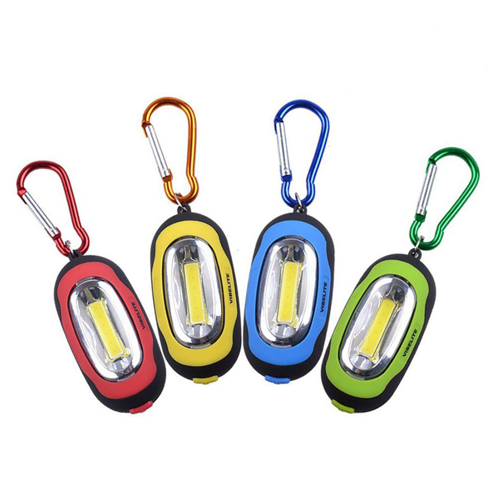 Mini 3 Mode Keychain Light Multi Color Plastic COB LED Keychain Flashlight