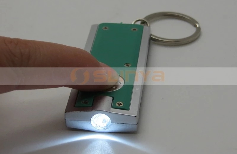 Colorful Mini Portable Rectangle LED Light Torch With Keychain Flashlight