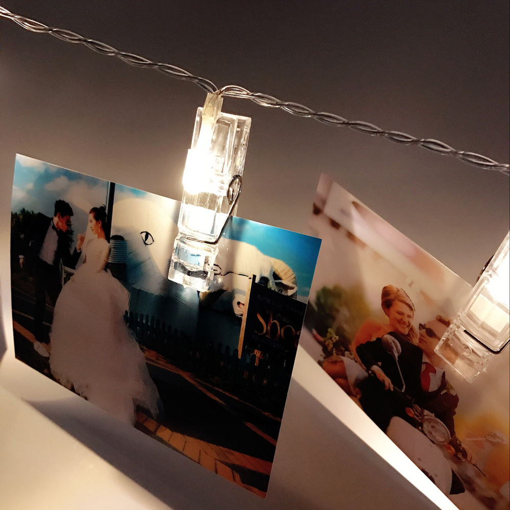 LED Photo String Light 20 Clip for Hanging Pictures Cards Memos