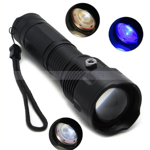 New White Yellow Blue 3 Color LED Flashlight Ultra Bright Torch