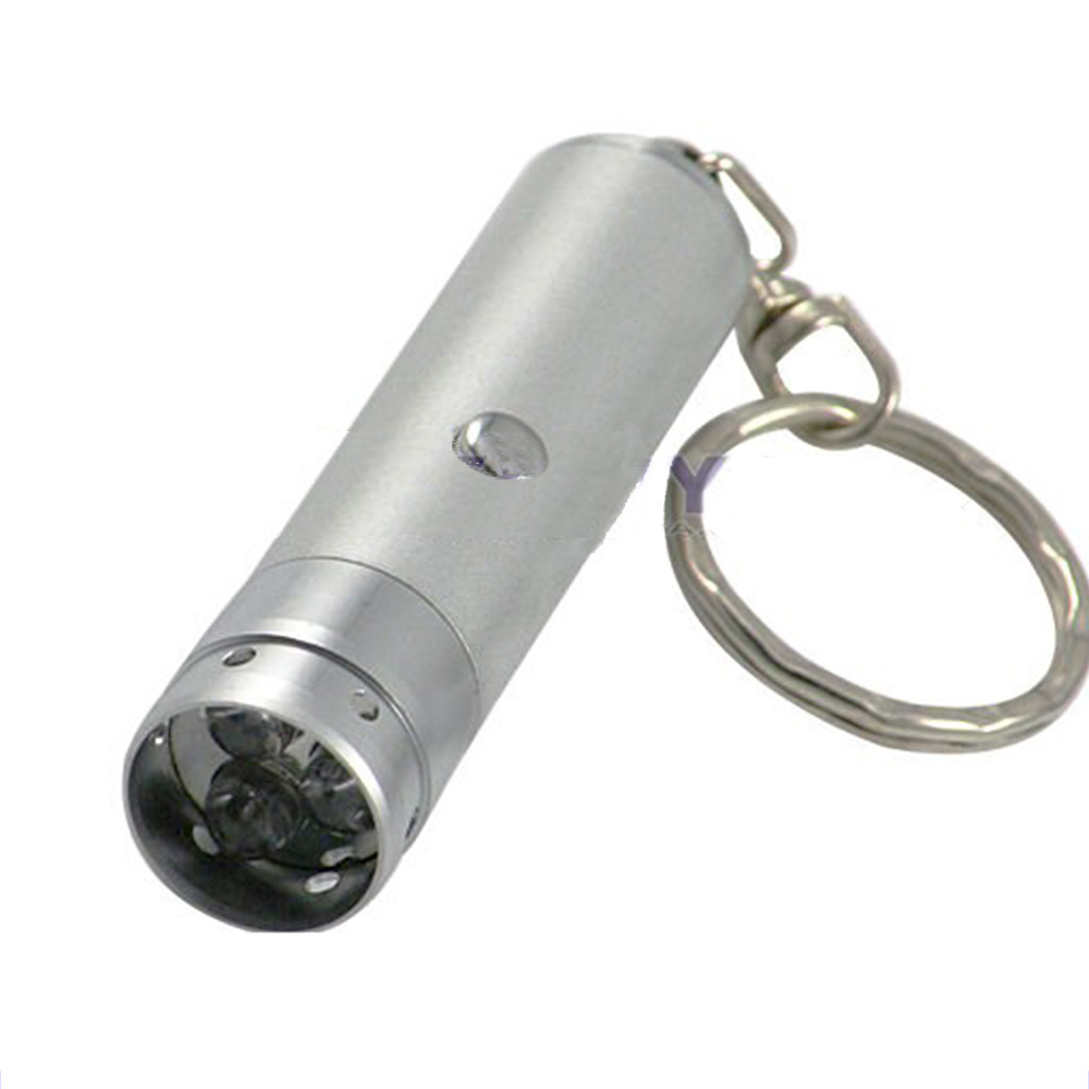 Mini Alloy Metal Anti Crash Flashlight UV Check EU US Dollar Currency Detector