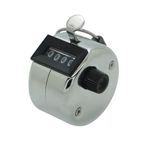 Silver Stainless Metal  Golf Hand Held Manual 4 Digit Number Golf Tally Counter