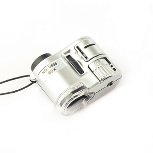 60x Handheld Mini Pocket Microscope Loupe Jeweler Magnifier With LED Light