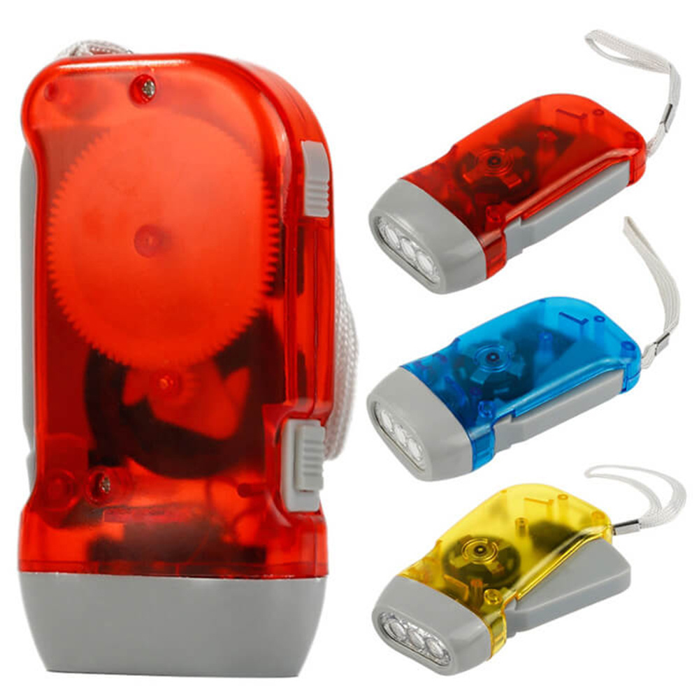 Emergency LED Light Lamp 3 LED Hand Press Squeeze Torch