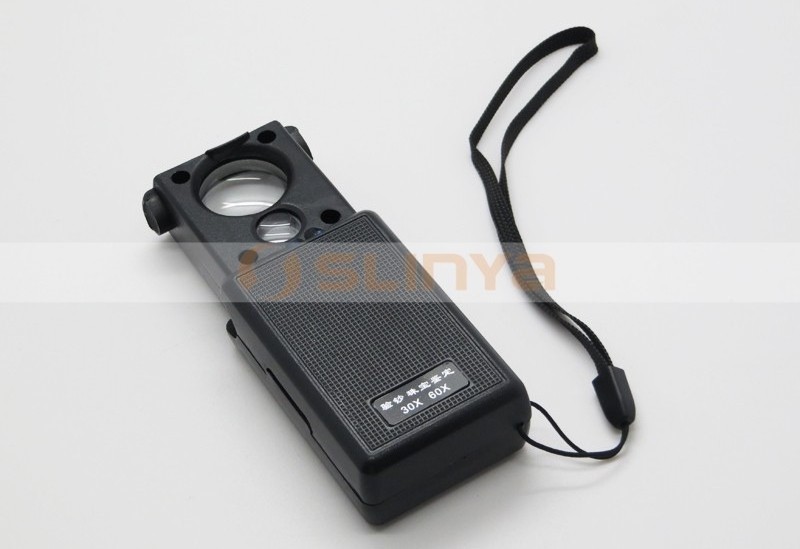 Pocket Jewelry Loupe Glass LED UV Currency Light Magnifying Glass