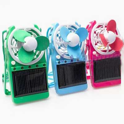 Portable Sling Solar Fan USB Rechargeable Solar Battery Outdoor Fan with LED Light