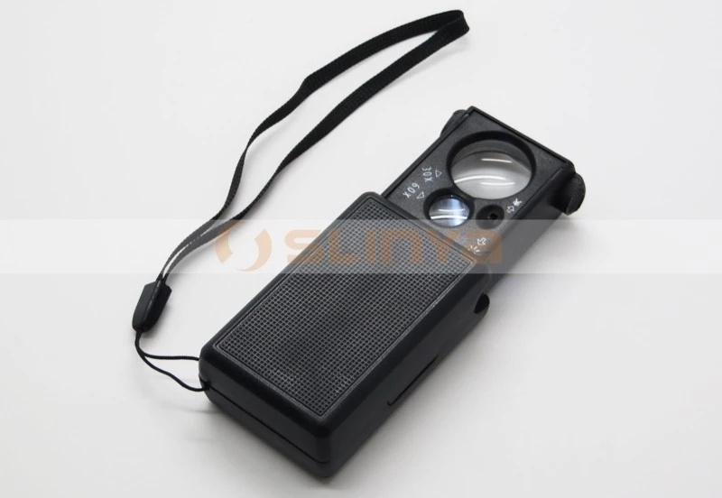 Pocket Jewelry Loupe Glass LED UV Currency Light Magnifying Glass