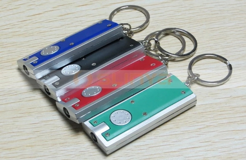 Colorful Mini Portable Rectangle LED Light Torch With Keychain Flashlight