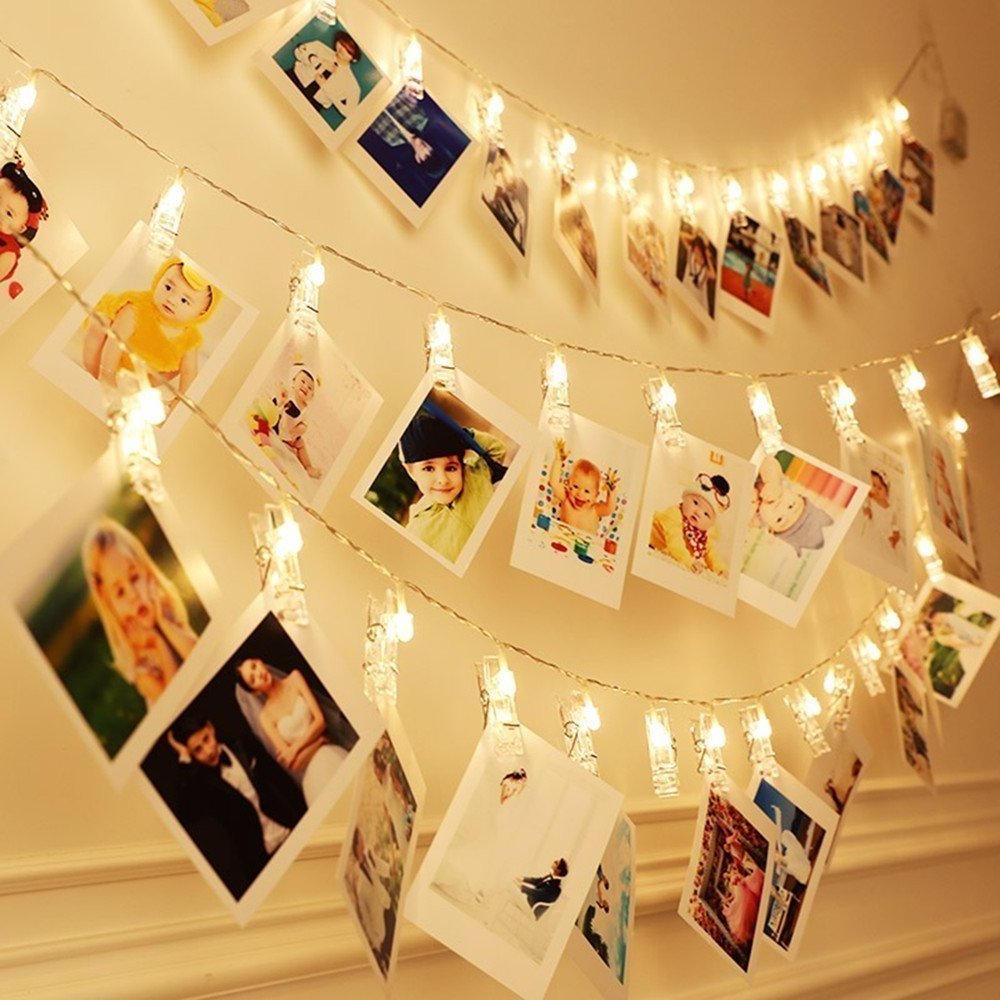 LED Photo String Light 20 Clip for Hanging Pictures Cards Memos