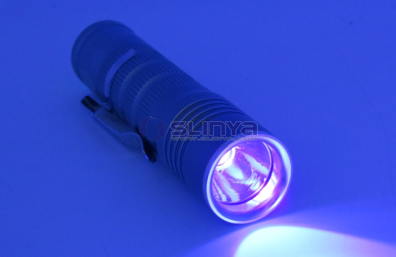 Mini Fluorescence Detector LED Flashlight Aluminum 365nm/395nm UV Blacklight Ultra Violet LED Torch