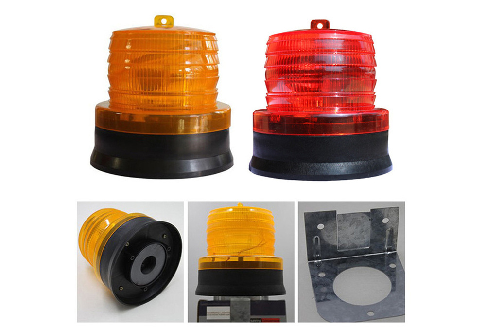 Solar Power LED Waterproof Flash Indicator Lamp Beacon Warning Light