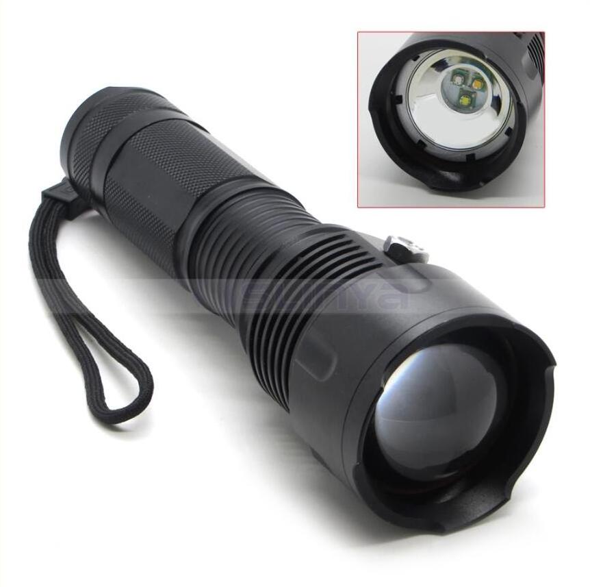 1000LM IP65 Torch 3 Modes LED White Blue Yellow Aluminum Zoom Flashlight