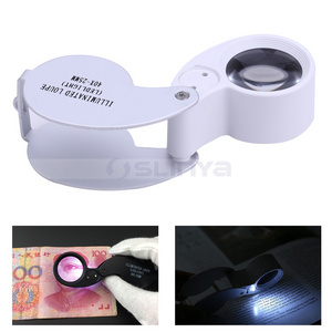 Magnifying Loupe 40X 25mm Jeweller LED Light Glass Magnifier