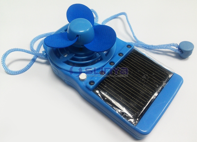 Portable Sling Solar Fan USB Rechargeable Solar Battery Outdoor Fan with LED Light