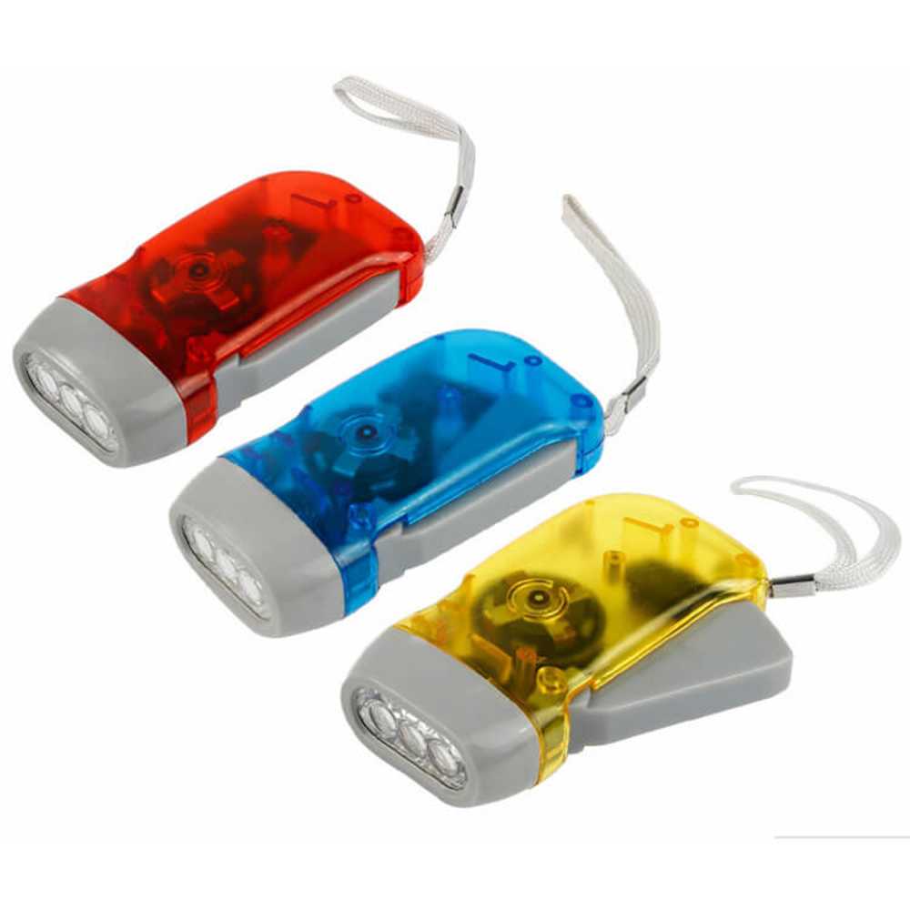 Emergency LED Light Lamp 3 LED Hand Press Squeeze Torch