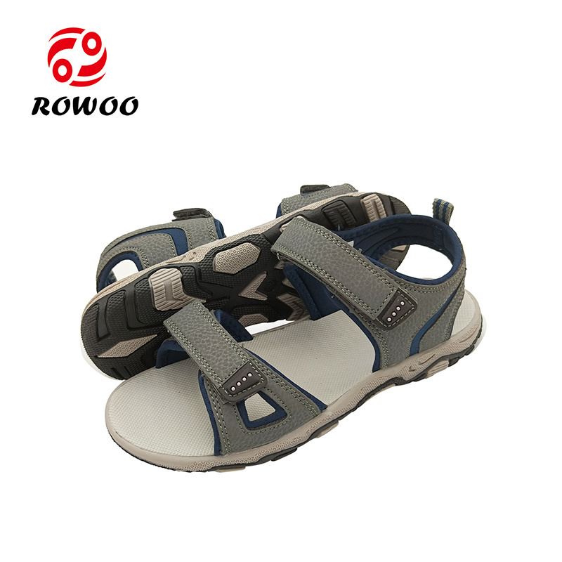 2022 latest design PU upper TPR sole men sandals cross wear- resistant genuine  sandals shoes dual use men outdoor slippers