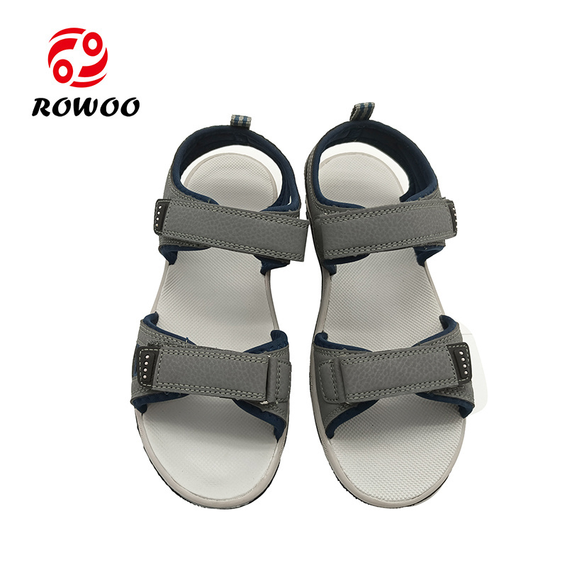 2022 latest design PU upper TPR sole men sandals cross wear- resistant genuine  sandals shoes dual use men outdoor slippers