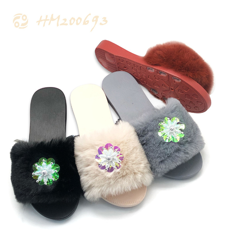 One Size Women's/Girls' Winter Warm Home Plush Fur Slippers Indoor Animal Shoes TPR Outsole Available All Colors Teddy Bear