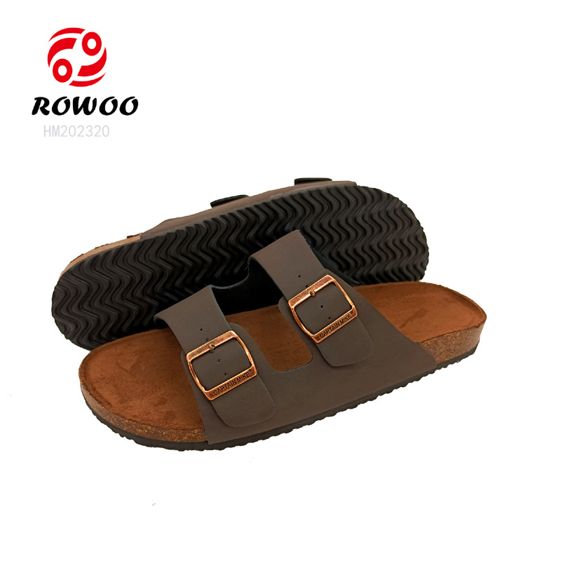 Customized two strap button men thick sole sandals sleepers arabic slippers stylish outdoor sandals shoes for men